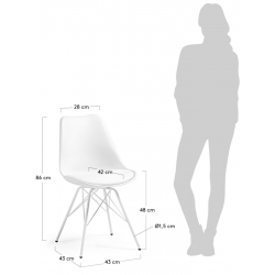 Silla Comedor Lars Estructura de Metal Color Blanco