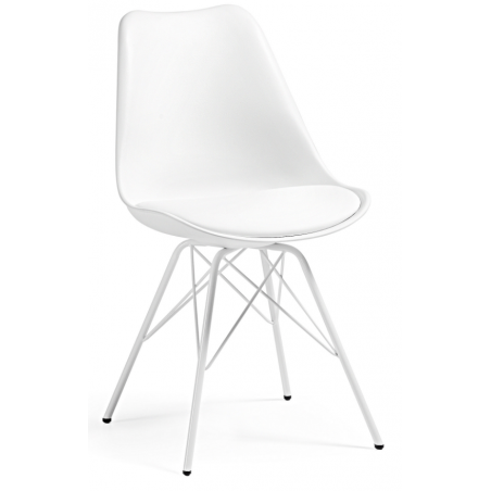 Silla Comedor Lars Estructura de Metal Color Blanco