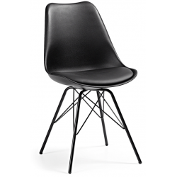 Silla Comedor Lars Estructura de Metal Color Negro