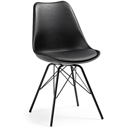 Silla Comedor Lars Estructura de Metal Color Negro