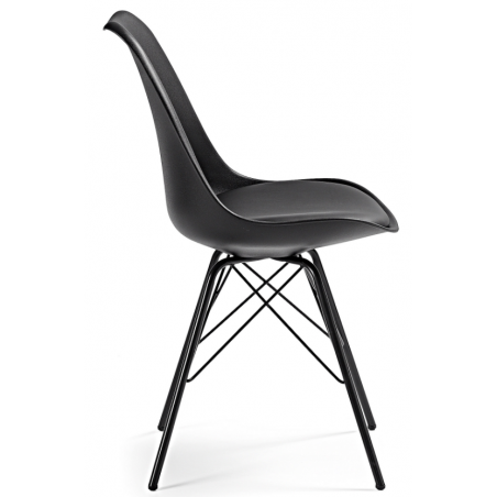 Silla Comedor Lars Estructura de Metal Color Negro