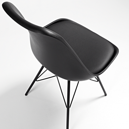 Silla Comedor Lars Estructura de Metal Color Negro
