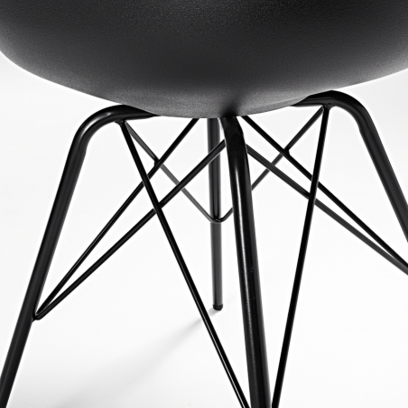 Silla Comedor Lars Estructura de Metal Color Negro