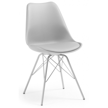 Silla Comedor Lars Estructura de Metal Color Gris