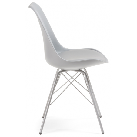 Silla Comedor Lars Estructura de Metal Color Gris