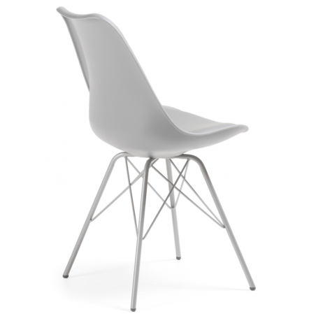 Silla Comedor Lars Estructura de Metal Color Gris