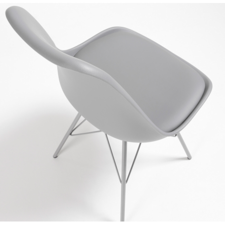 Silla Comedor Lars Estructura de Metal Color Gris
