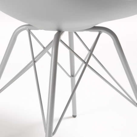 Silla Comedor Lars Estructura de Metal Color Gris