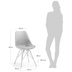 Silla Comedor Lars Estructura de Metal Color Gris
