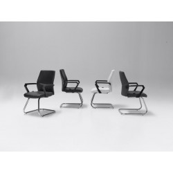 Sillón Confidente Oficina Ecopiel Modelo Kum - Varios Colores