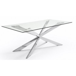 Mesa Comedor Acero Cromado Modelo Linving 200x100