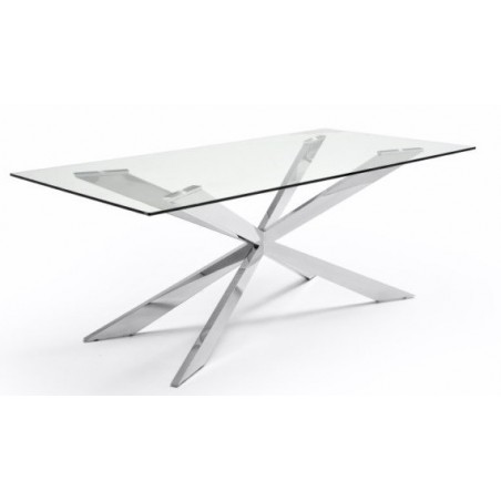 Mesa Comedor Acero Cromado Modelo Linving 200x100