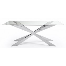 Mesa Comedor Acero Cromado Modelo Linving 200x100