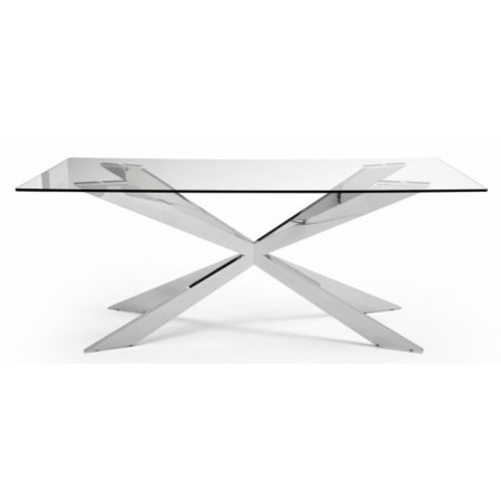 Mesa Comedor Acero Cromado Modelo Linving 200x100