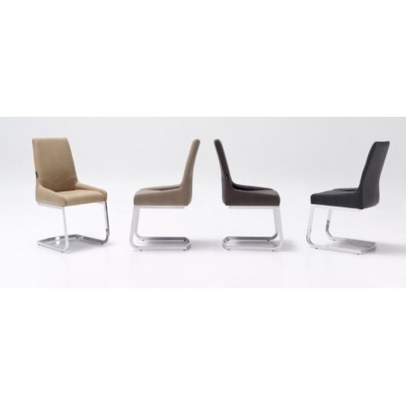 Silla Comedor Modelo Armada Tapizada Estructura Cromada - Varios Colores