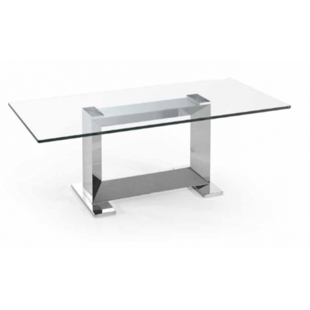 Mesa Centro Moderna Acero Inoxidable Pulido Modelo Kika