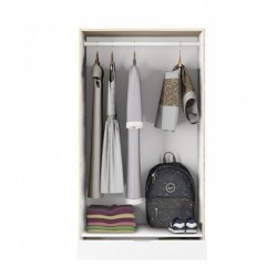 Armario 2 Puertas + 2 Cajones Modelo Nordic Color Roble-Blanco