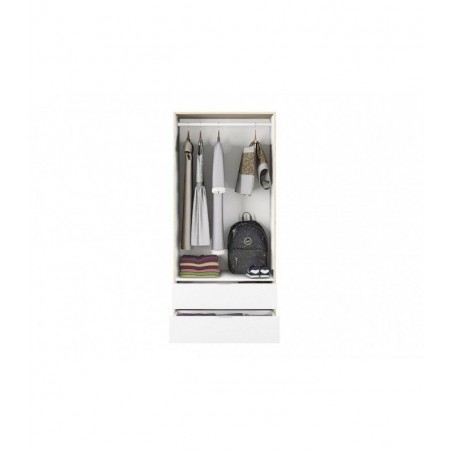 Armario 2 Puertas + 2 Cajones Modelo Nordic Color Roble-Blanco