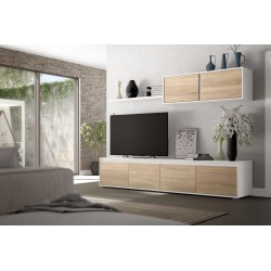 Composición de salón Moderno Modelo Home Color Roble y Blanco