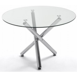 Mesa Comedor Estructura Cromada Modelo Spectra 110 Diámetro