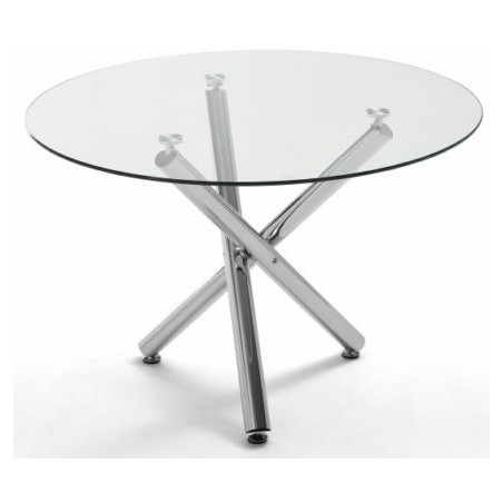 Mesa Comedor Estructura Cromada Modelo Spectra 110 Diámetro