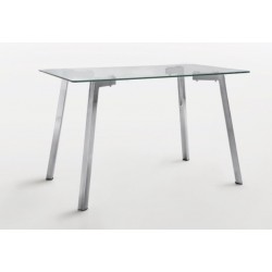 Mesa Comedor Modelo Duke Acero y Cristal - Varias Medidas