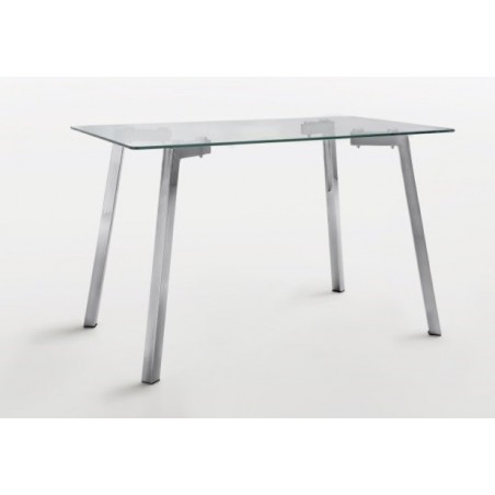 Mesa Comedor Modelo Duke Acero y Cristal - Varias Medidas
