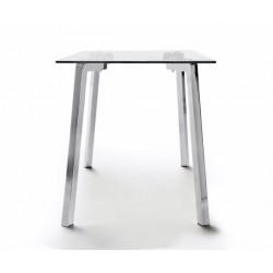 Mesa Comedor Modelo Duke Acero y Cristal - Varias Medidas