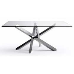 Mesa Comedor Acero Inoxidable Cromado Modelo Milan - Varias Medidas