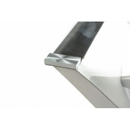 Mesa Comedor Cristal Estructura Cromada Modelo Esparta - Varias Medidas