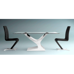Mesa Comedor Cristal Estructura Cromada Modelo Esparta - Varias Medidas