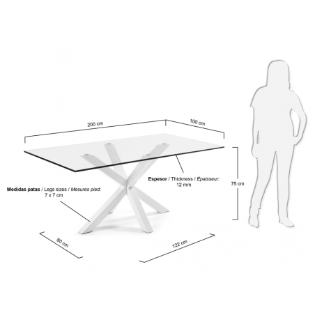 Mesa Arya Estructura Color Blanco 200x100