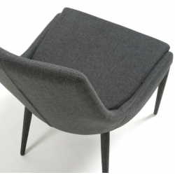 SILLA COMEDOR DANT TELA GRIS OSCURO