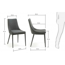 SILLA COMEDOR DANT TELA GRIS OSCURO