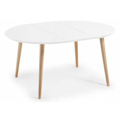 MESA COMEDOR REDONDA OAKLAND EXTENSIBLE 120(200)X120 BLANCO MATE