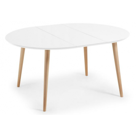 MESA COMEDOR REDONDA OAKLAND EXTENSIBLE 120(200)X120 BLANCO MATE
