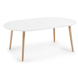 MESA COMEDOR REDONDA OAKLAND EXTENSIBLE 120(200)X120 BLANCO MATE