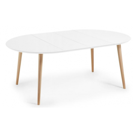 MESA COMEDOR REDONDA OAKLAND EXTENSIBLE 120(200)X120 BLANCO MATE