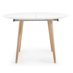 MESA COMEDOR REDONDA OAKLAND EXTENSIBLE 120(200)X120 BLANCO MATE