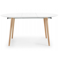 MESA COMEDOR REDONDA OAKLAND EXTENSIBLE 120(200)X120 BLANCO MATE