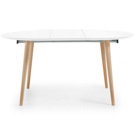 MESA COMEDOR REDONDA OAKLAND EXTENSIBLE 120(200)X120 BLANCO MATE