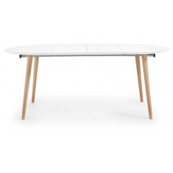 MESA COMEDOR REDONDA OAKLAND EXTENSIBLE 120(200)X120 BLANCO MATE