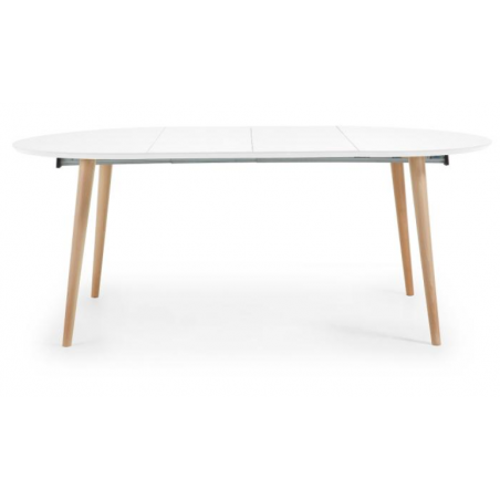 MESA COMEDOR REDONDA OAKLAND EXTENSIBLE 120(200)X120 BLANCO MATE