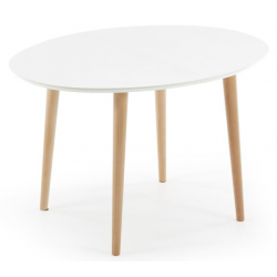 MESA COMEDOR OVALADA OAKLAND EXTENSIBLE 120 Ext. 90X200 BLANCO MATE
