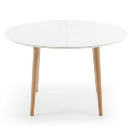 MESA COMEDOR OVALADA OAKLAND EXTENSIBLE 120 Ext. 90X200 BLANCO MATE
