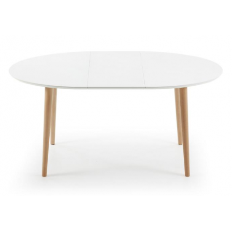 MESA COMEDOR OVALADA OAKLAND EXTENSIBLE 120 Ext. 90X200 BLANCO MATE
