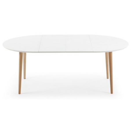 MESA COMEDOR OVALADA OAKLAND EXTENSIBLE 120 Ext. 90X200 BLANCO MATE