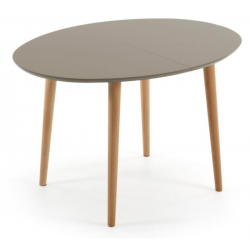 MESA COMEDOR OVALADA OAKLAND EXTENSIBLE 120 Ext. 90X200 MARRÓN MATE