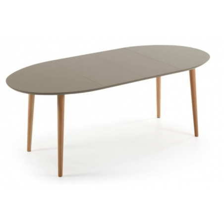 MESA COMEDOR OVALADA OAKLAND EXTENSIBLE 120 Ext. 90X200 MARRÓN MATE