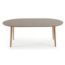 MESA COMEDOR OVALADA OAKLAND EXTENSIBLE 120 Ext. 90X200 MARRÓN MATE